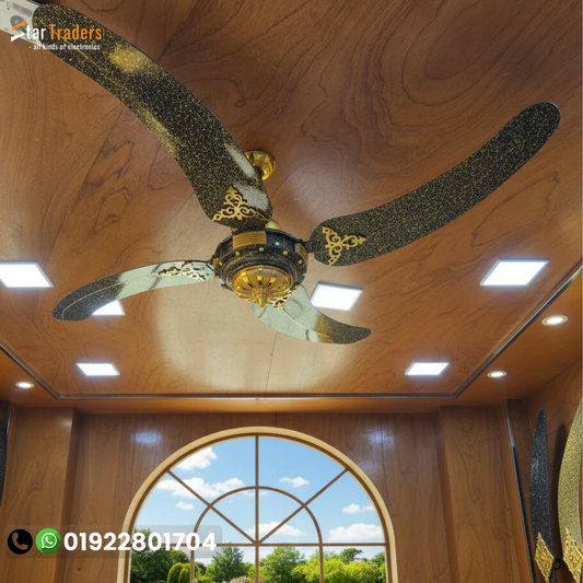 56" Inch Pakistani 4 Blades Golden Chittah Ceiling fan