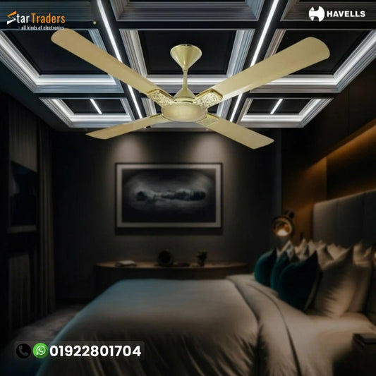 56" Inch Enticer Hues Gold 4 Blade ceiling fan