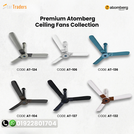 Atomberg Studio+ 48" 35W BLDC motor Energy Saving Anti-Dust Speed Indicator Light Ceiling Fan with Remote Control