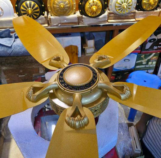 56" Inch 5 Blades Remote Control  Golden Ceiling Fan