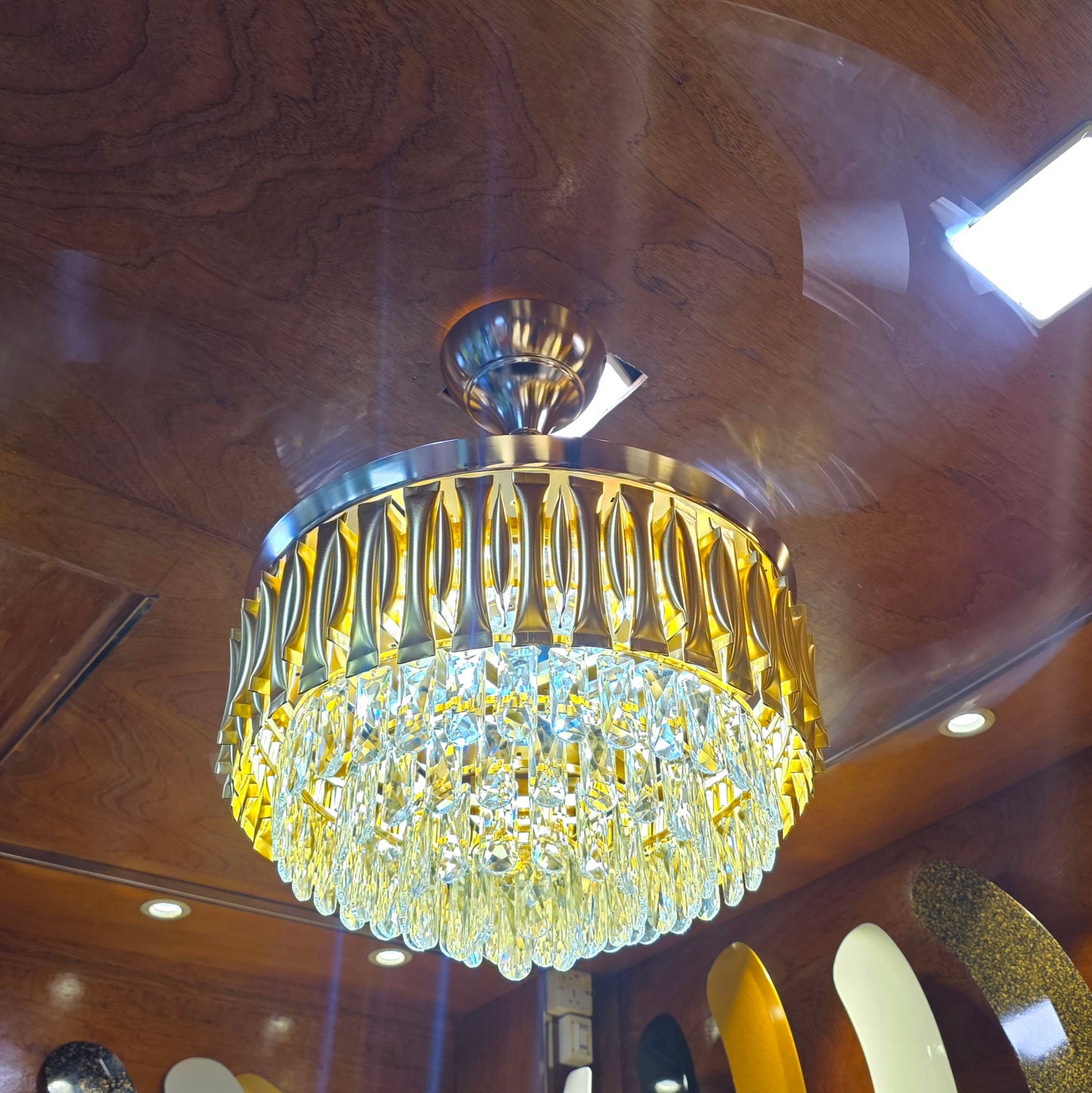 48" Inch Crystal Chandelier Ceiling fan