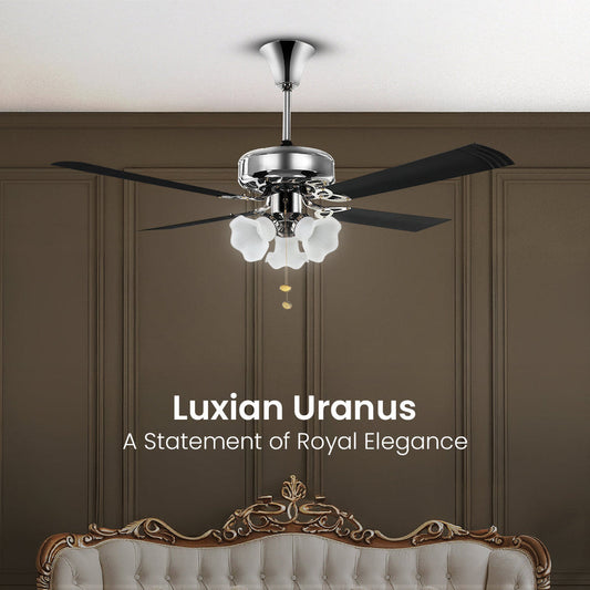 48" Inch Luxury Ceiling Fan Black Chrome