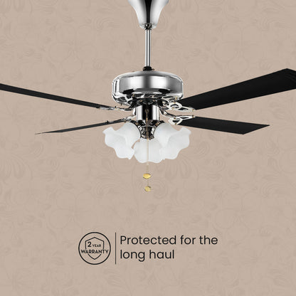 48" Inch Luxury Ceiling Fan Black Chrome