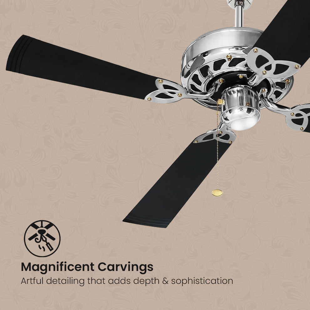 48" Inch Luxury Ceiling Fan Black Chrome