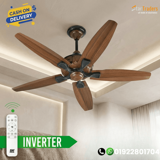 Sk inverter 5 blade Wooden 56" Inch Ceiling Fan