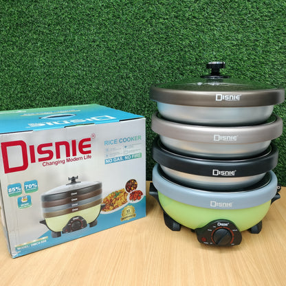 Disnie Electric Multi Curry Cooker With 4 Pots 4 Lids- 5.5 Ltr