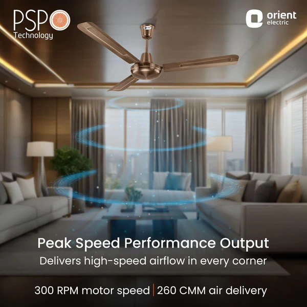 ORIENT Quasar 56" (1400mm) Ceiling Fan - Brushed Copper