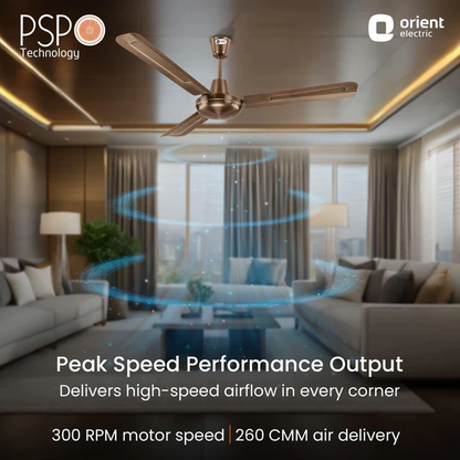 ORIENT Quasar 56" (1400mm) Ceiling Fan - Brushed Copper