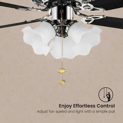 48" Inch Luxury Ceiling Fan Black Chrome