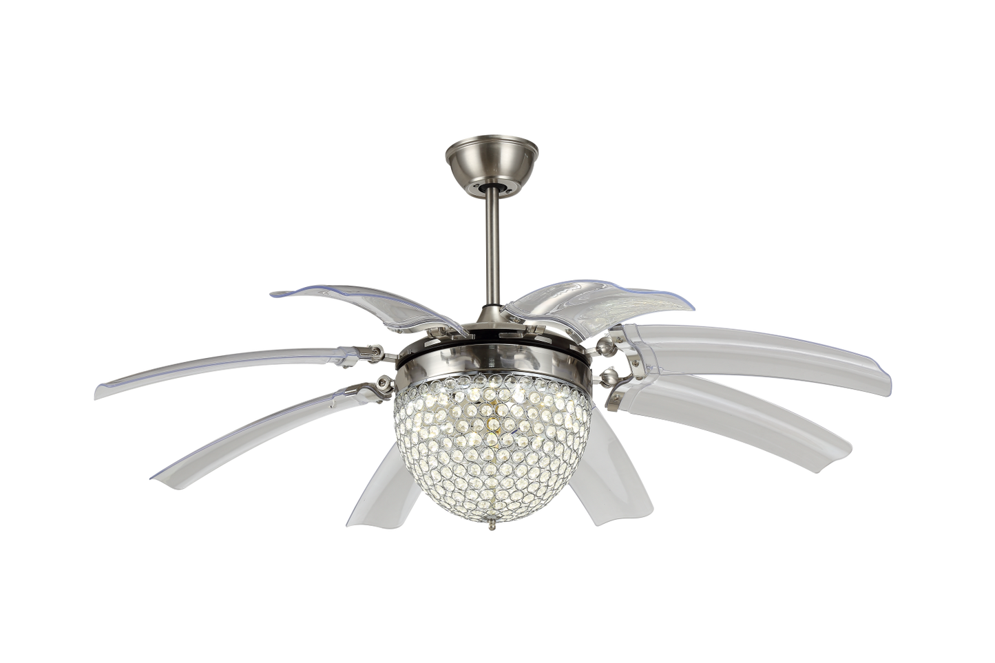 BREEZE.LUX CHANDELIER 48'' CEILING FAN 4 BLADE BL-1088-SN-TR