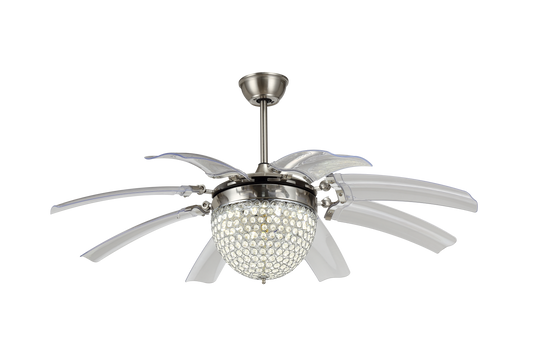 BREEZE.LUX CHANDELIER 48'' CEILING FAN 4 BLADE BL-1088-SN-TR