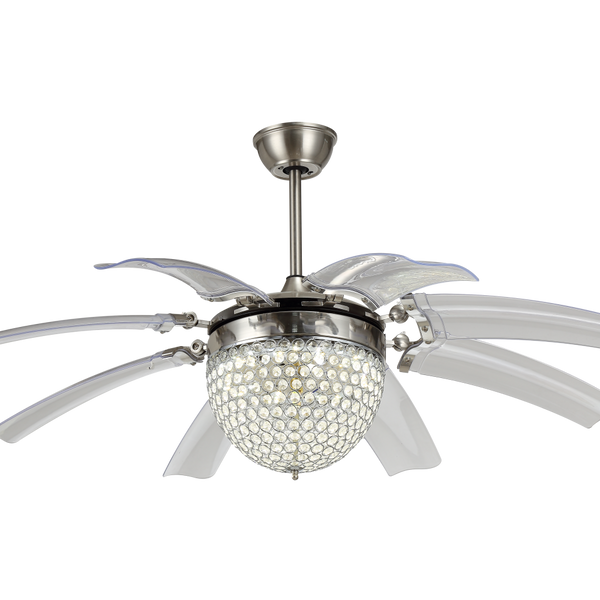 BREEZE.LUX CHANDELIER 48'' CEILING FAN 4 BLADE BL-1088-SN-TR