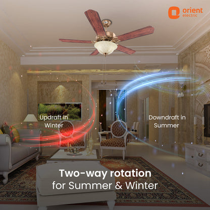 Subaris Solo Underlight Ceiling Fan 1300mm Antique Copper