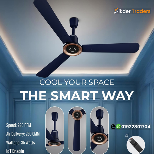 Atomberg Studio Nexus Smart 1400mm BLDC Ceiling Fan with IoT & Remote Control (Ritz Blue) | AT-148