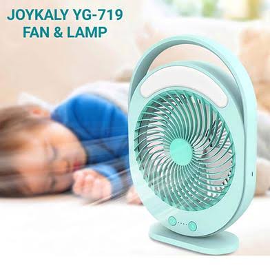 YG-719 Rechargeable 2400mAh Lithium Battery Strong Wind Desk Fan With LED Lamp