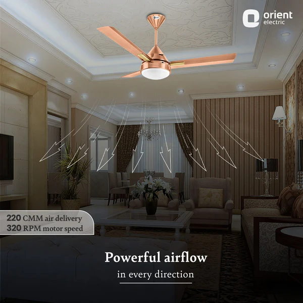 ORIENT Spectra 48" (1300mm) with Remote & Underlight Ceiling Fan - Antique Copper