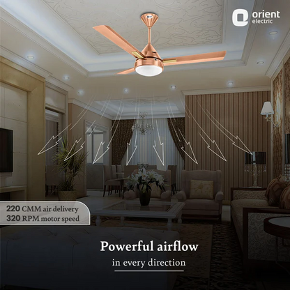 ORIENT Spectra 48" (1300mm) with Remote & Underlight Ceiling Fan - Antique Copper
