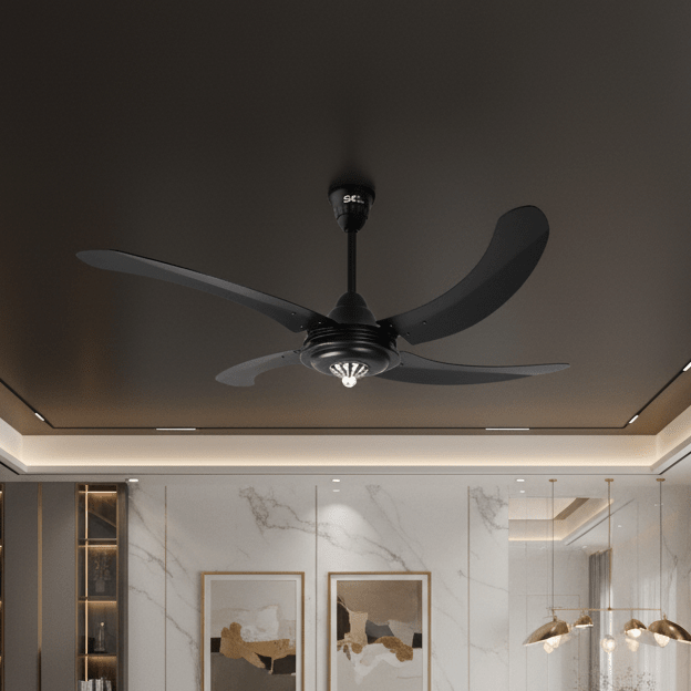 SK Antique Plus 56" Ceiling fan Matt Black