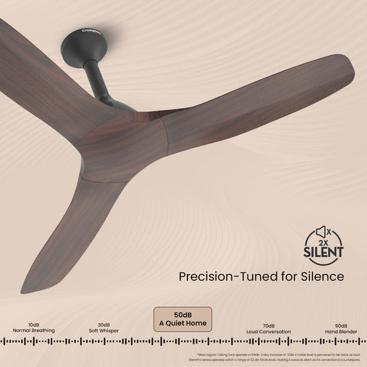 Crompton Silent Pro Enso 1225 mm (48 inch) ActivBLDC Remote Controlled Ceiling Fan (Chestnut Wood, Brown)