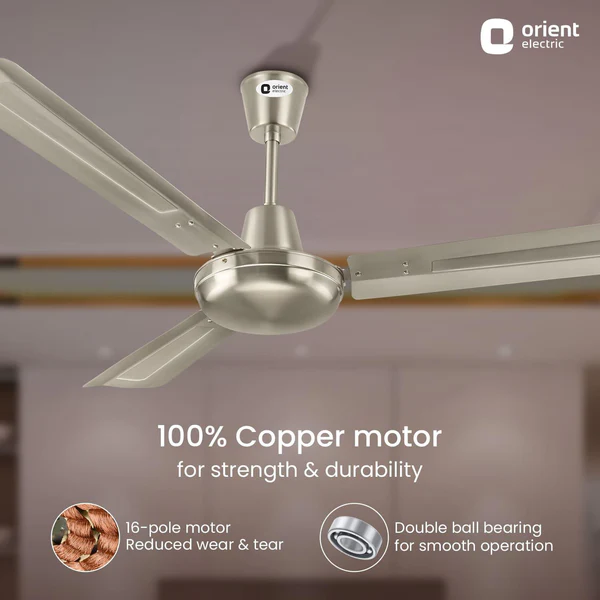 ORIENT Quasar 56" (1400mm) Ceiling Fan - Brushed Copper