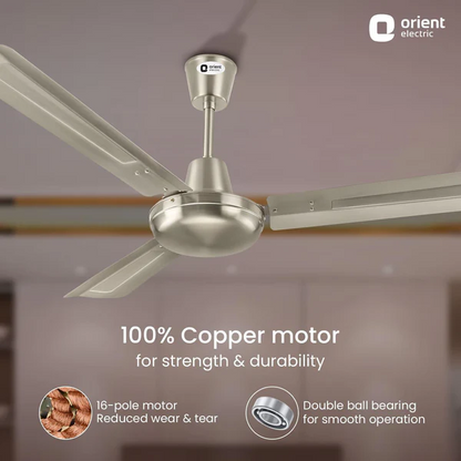 ORIENT Quasar 56" (1400mm) Ceiling Fan - Brushed Copper