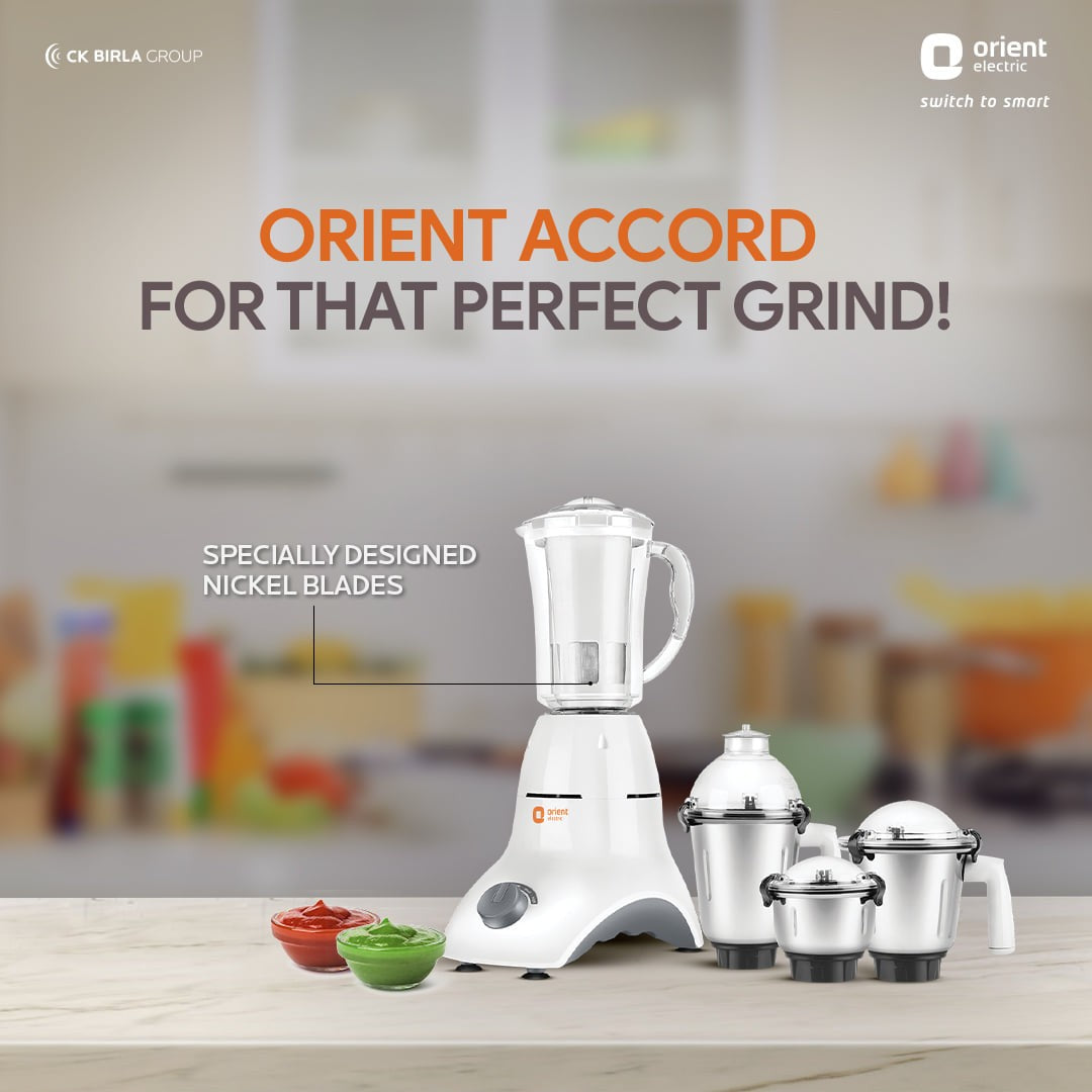 Orient Accord Mixer Grinder 750 W(4 Jars )