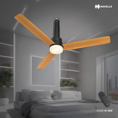 Havells Elio Prime UL 1200mm 100 Percent Copper BLDC RF Remote Four Mode Ceiling Fan - (H-303)