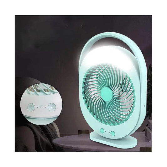 YG-719 Rechargeable 2400mAh Lithium Battery Strong Wind Desk Fan With LED Lamp