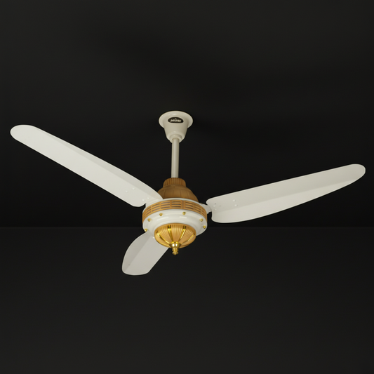 56" Inch Pakistani lade Off White Gold Ceiling Fan