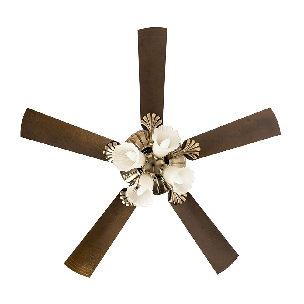Crompton Jupiter 48" Decorative Ceiling Fan with Lights (Antique Brass