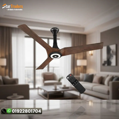 Atomberg Aris Starlight 48" Silent Energy Efficient BLDC Motor With Smart IoT and IR Remote Ceiling Fan (Dark Teakwood) AT-126