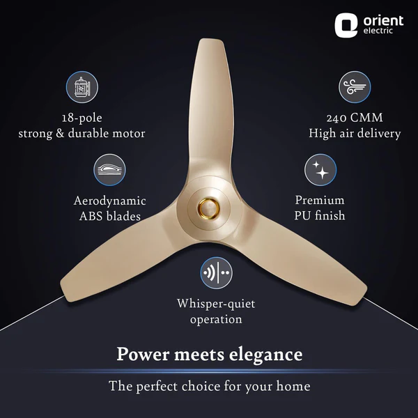 ORIENT Aeroquite 48" (1200mm) Ceiling Fan - Mystic Gold