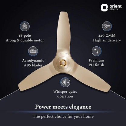 ORIENT Aeroquite 48" (1200mm) Ceiling Fan - Mystic Gold