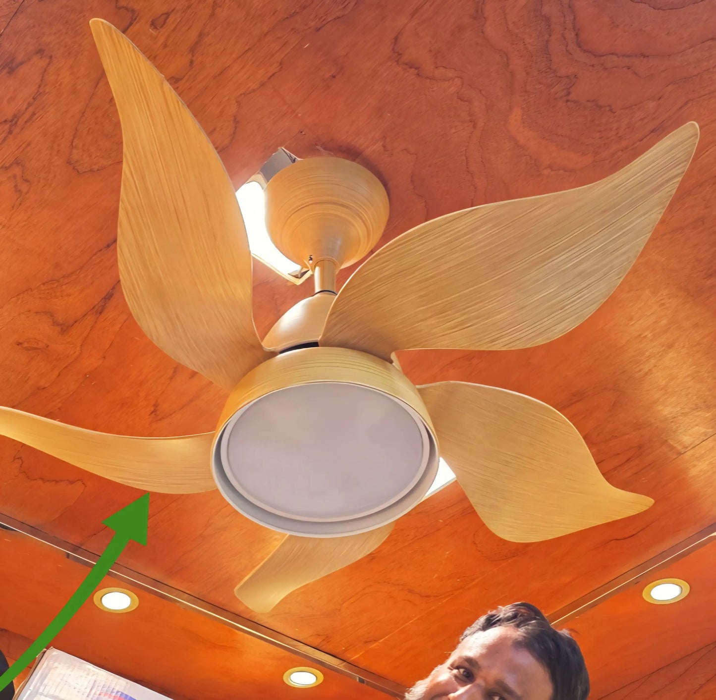 Yamada 38 Light Wood Underlight Remote Ceiling fan  Y-520