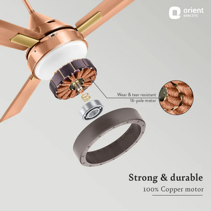 ORIENT Spectra 48" (1300mm) with Remote & Underlight Ceiling Fan - Antique Copper