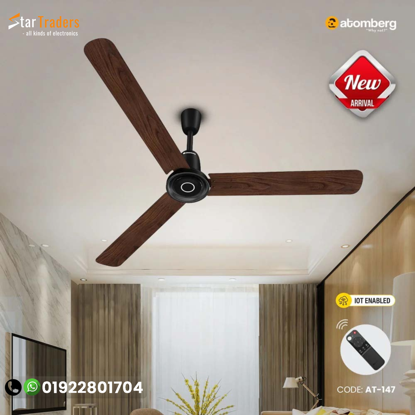 Atomberg Studio Nexus Smart 1400mm BLDC Ceiling Fan with IoT & Remote Control | AT-147