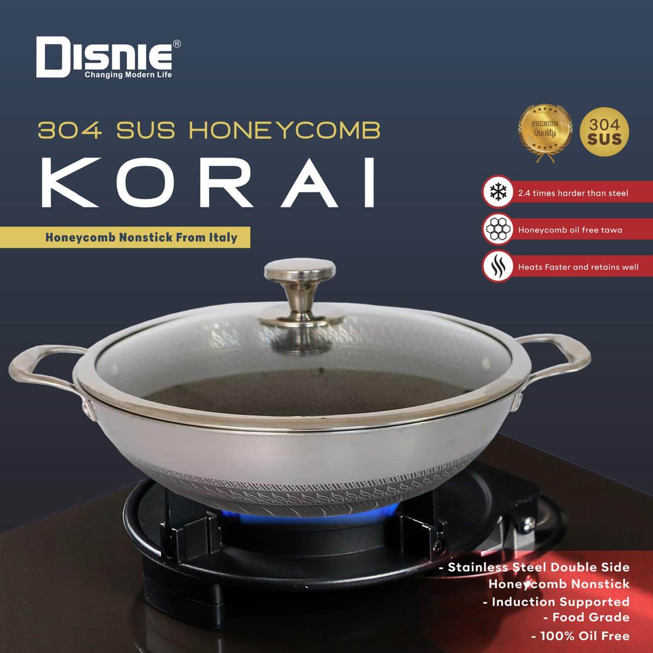 Disnie SUS 316 Honeycomb Korai With Lid