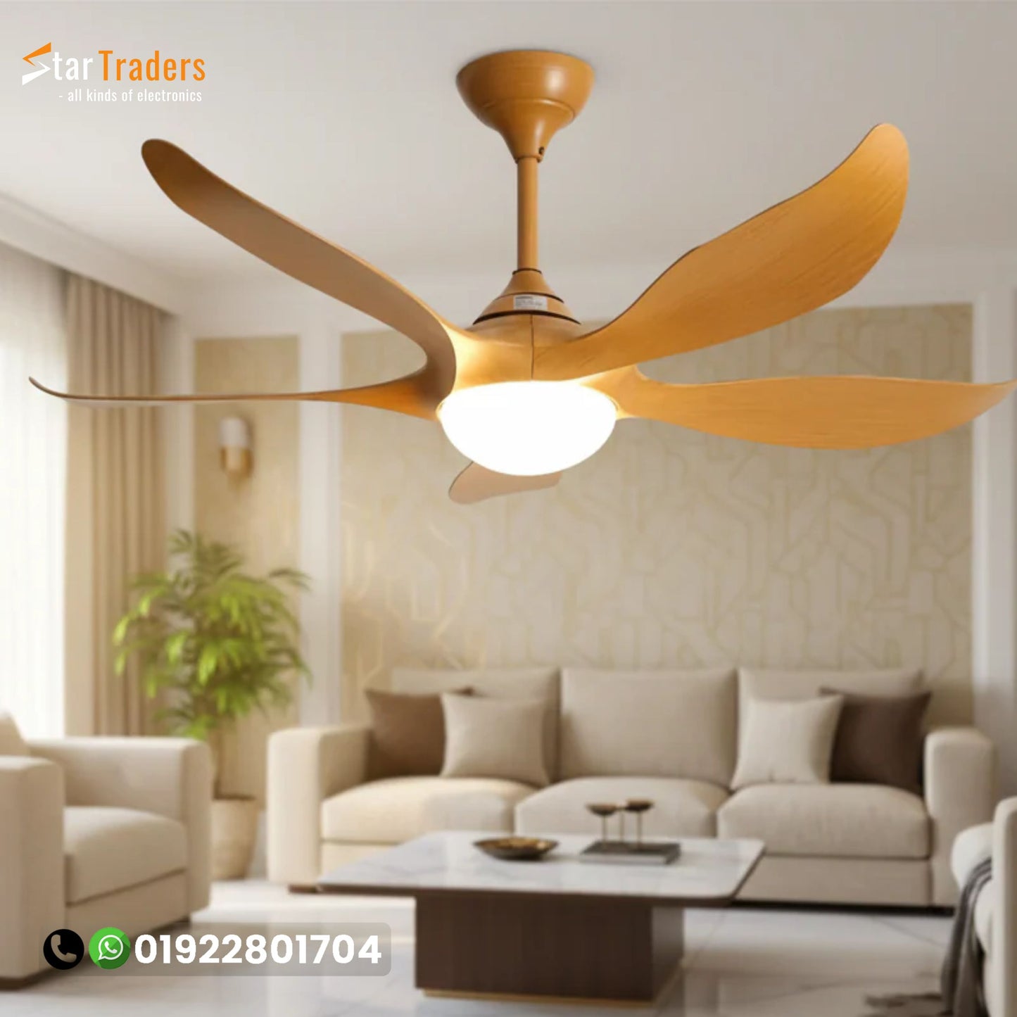 Yamada Model: 335 B 1300MM / 52" Underlight with Remote 5 Blades Ceiling Fan