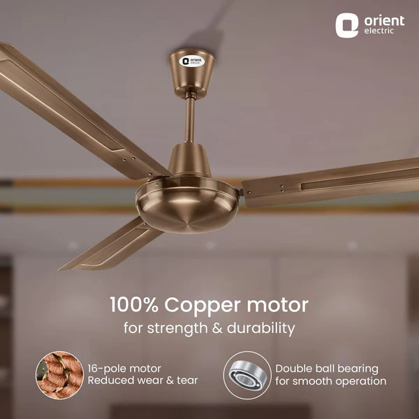 ORIENT Quasar 56" (1400mm) Ceiling Fan - Brushed Copper