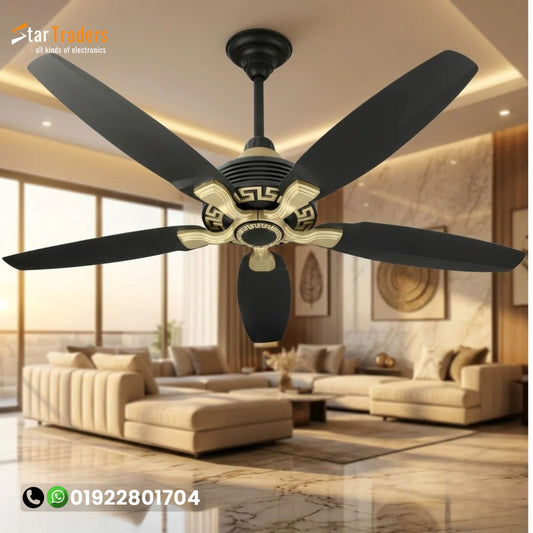 56" Inch Pakistani Matt Black 5 Blades Ceiling Fan