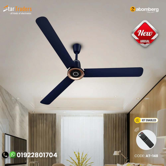 Atomberg Studio Nexus Smart 1400mm BLDC Ceiling Fan with IoT & Remote Control (Ritz Blue) | AT-148