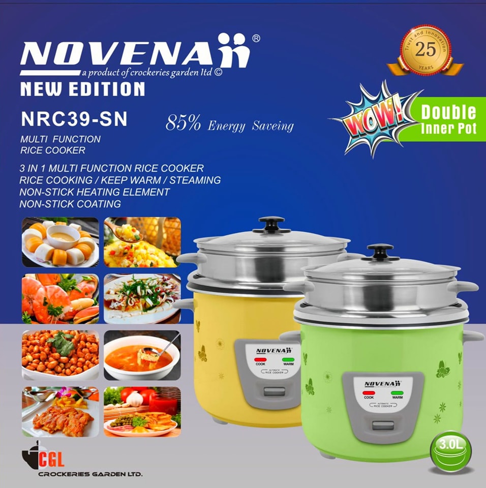 Novena 3 Liter Rice Cooker NRC39-SNA (4 Colour)
